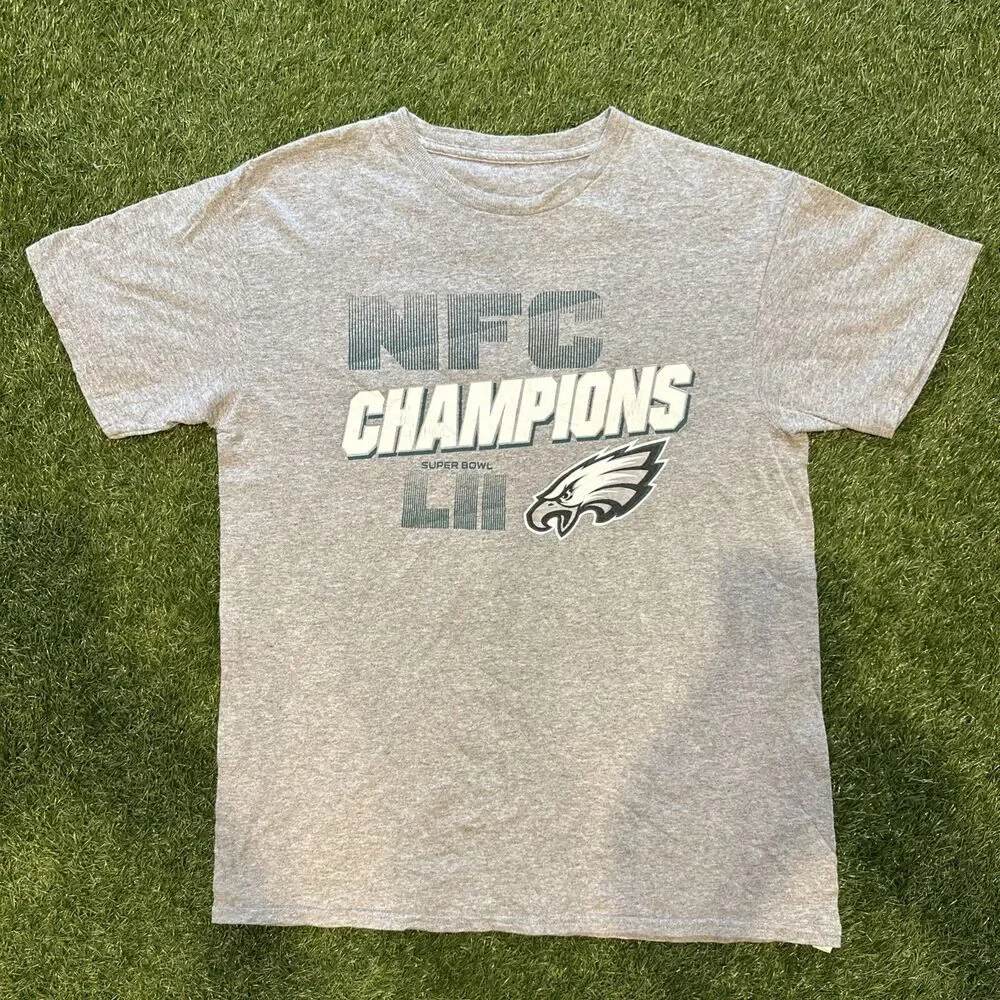 Philadelphia Eagles NFC Champions Super Bowl LII Fanatics Mens Sz Medium T Shirt - Picture 1 of 8